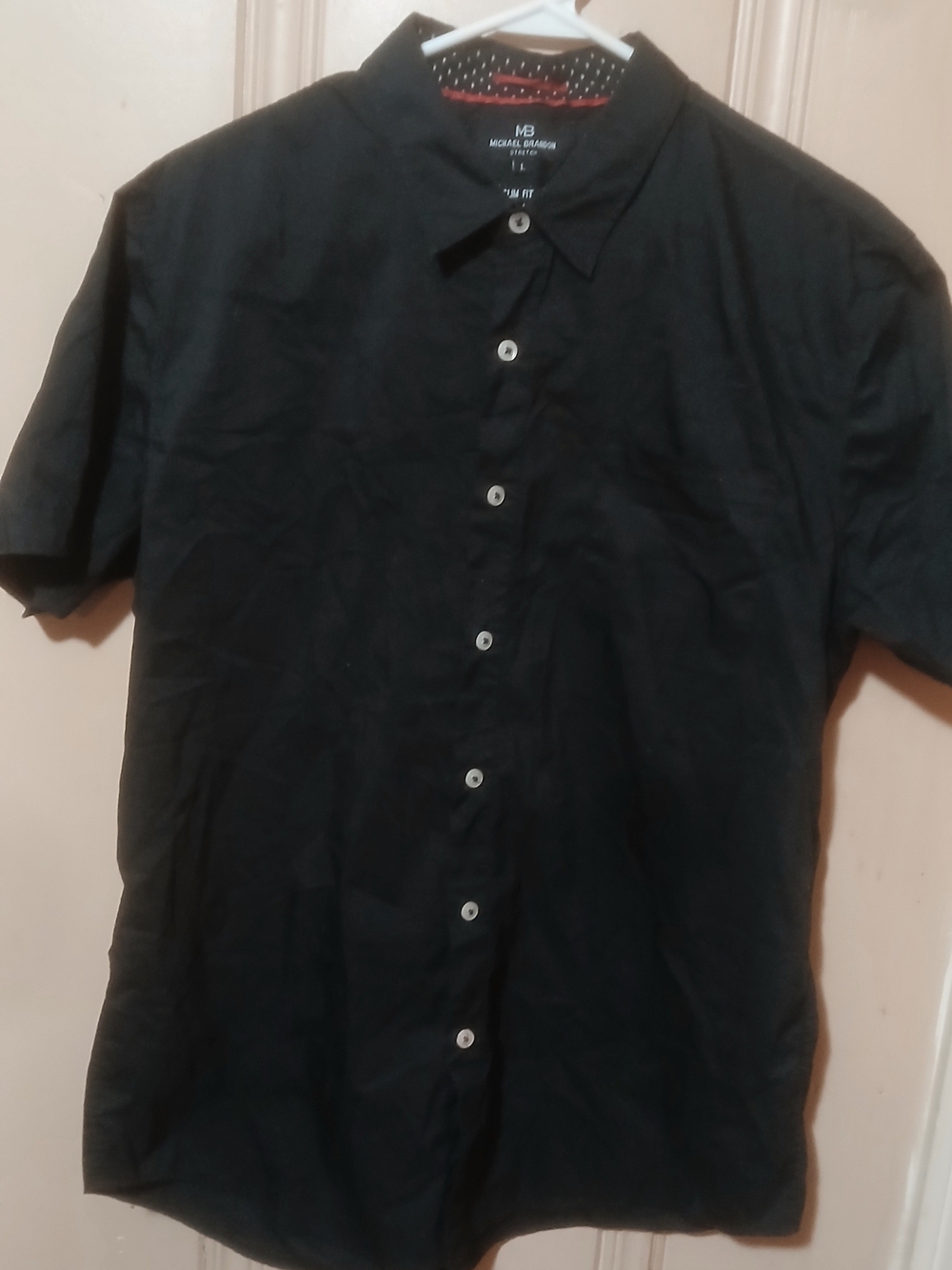 Michael Brandon Black Short-Sleeve Button-Down Shirt